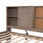 Lit de repos double GDFStudio Byron avec étagères de rangement et ports USB