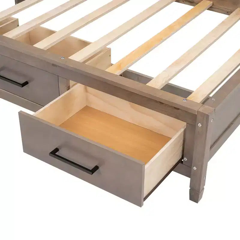 Lit de repos double GDFStudio Byron avec étagères de rangement et ports USB