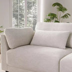 Canapé d'angle modulaire Whisen avec console de rangement et pouf mobile, assise large de 33 pouces, canapé d'angle 4 places en chenille