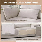 Canapé d'angle modulaire Whisen avec console de rangement et pouf mobile, assise large de 33 pouces, canapé d'angle 4 places en chenille