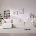 Whisen Modular Sectional Sofa with Storage Console and Movable Ottoman, 33'' Wide Seat, 4 Seat L Shaped Chenille Couch