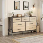 7 Dresser for Bedroom, 52 Wide Dresser, Wide Drawer with Storage Freestanding, Wooden Storage Chest for Living Room, Bedroom