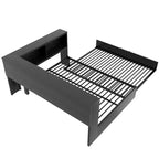 Lit de repos double en métal Whisen avec lit gigogne, armoires de rangement et ports USB