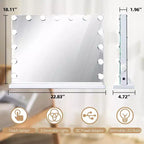 Miroir de courtoisie Slimoon Hollywood avec 15 lumières LED à intensité variable, blanc