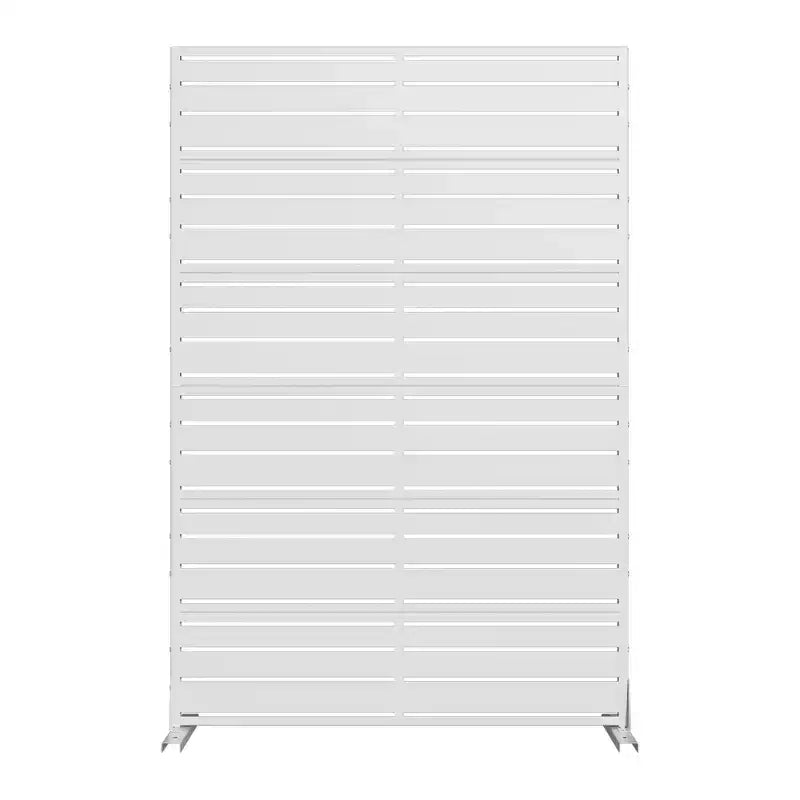 Jardinière en métal blanc Dovelina 72 H47W avec treillis pour brise-vue pour café, terrasse, jardin et balcons