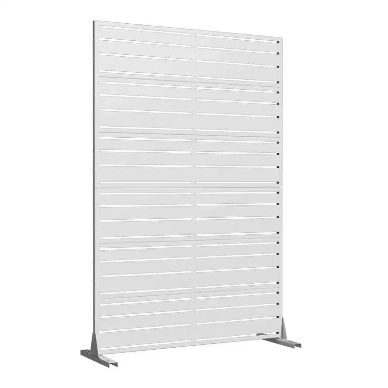 Jardinière en métal blanc Dovelina 72 H47W avec treillis pour brise-vue pour café, terrasse, jardin et balcons