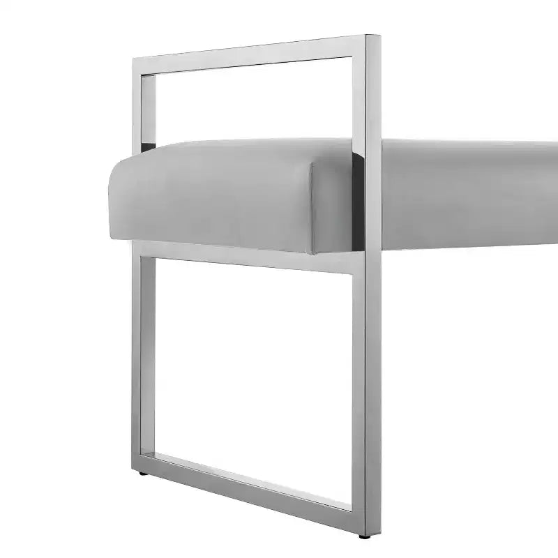 Banc Inspired Home Dalia en velours/similicuir avec cadre doré/chromé