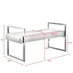 Banc Inspired Home Dalia en velours/similicuir avec cadre doré/chromé
