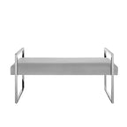 Banc Inspired Home Dalia en velours/similicuir avec cadre doré/chromé