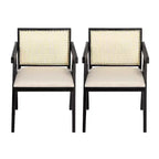 Christopher Knight Home Chaises de salle à manger avec accoudoirs en bois d'hévéa et cannage Randall (Lot de 2)