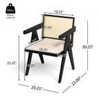 Christopher Knight Home Chaises de salle à manger avec accoudoirs en bois d'hévéa et cannage Randall (Lot de 2)