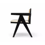 Christopher Knight Home Chaises de salle à manger avec accoudoirs en bois d'hévéa et cannage Randall (Lot de 2)