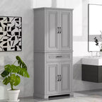 Meuble de rangement de salle de bain Whisen avec portes, étagère réglable et tiroir, espaces de rangement multiples