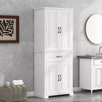 Meuble de rangement de salle de bain Whisen avec portes, étagère réglable et tiroir, espaces de rangement multiples