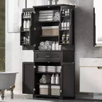 Meuble de rangement de salle de bain Whisen avec portes, étagère réglable et tiroir, espaces de rangement multiples