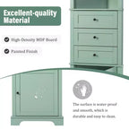 Whisen Armoire de rangement d'angle pour salle de bain, armoire d'angle avec 3 tiroirs et étagères réglables