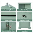 Whisen Armoire de rangement d'angle pour salle de bain, armoire d'angle avec 3 tiroirs et étagères réglables