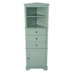 Whisen Armoire de rangement d'angle pour salle de bain, armoire d'angle avec 3 tiroirs et étagères réglables