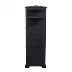 Whisen Armoire de rangement d'angle pour salle de bain, armoire d'angle avec 3 tiroirs et étagères réglables