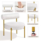 Yaheetech Lot de 2 fauteuils d'appoint en tissu bouclé avec pieds en métal doré pour salon, chambre, salle de détente