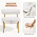 Yaheetech Lot de 2 fauteuils d'appoint en tissu bouclé avec pieds en métal doré pour salon, chambre, salle de détente