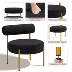 Yaheetech Lot de 2 fauteuils d'appoint en tissu bouclé avec pieds en métal doré pour salon, chambre, salle de détente