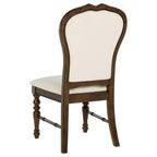 Chaises de salle à manger GDFStudio Bennett en tissu et bois avec dossier arrondi et pieds tournés (Lot de 2)
