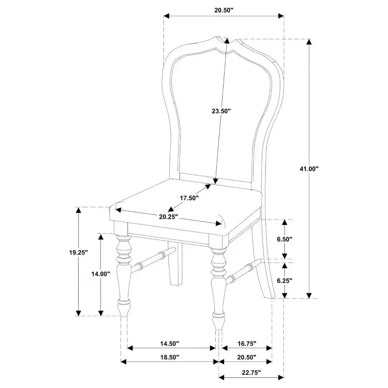 Chaises de salle à manger GDFStudio Bennett en tissu et bois avec dossier arrondi et pieds tournés (Lot de 2)