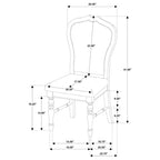 Chaises de salle à manger GDFStudio Bennett en tissu et bois avec dossier arrondi et pieds tournés (Lot de 2)