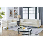 Velvet Upholstered 3-Seater Plus 2-Seater Sofa Set Combination for Elegant Living Spaces