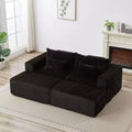 87 Oversized Lounge Chaise: No Assembly, Cloud Plush Loveseat with 2 Removable Footstools - Fluffy Modern Sleeper for Living Room and Bedroom