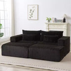 Chaise longue surdimensionnée 87 : aucun assemblage requis, causeuse en peluche nuage avec 2 repose-pieds amovibles - Canapé-lit moderne et moelleux pour le salon et la chambre à coucher