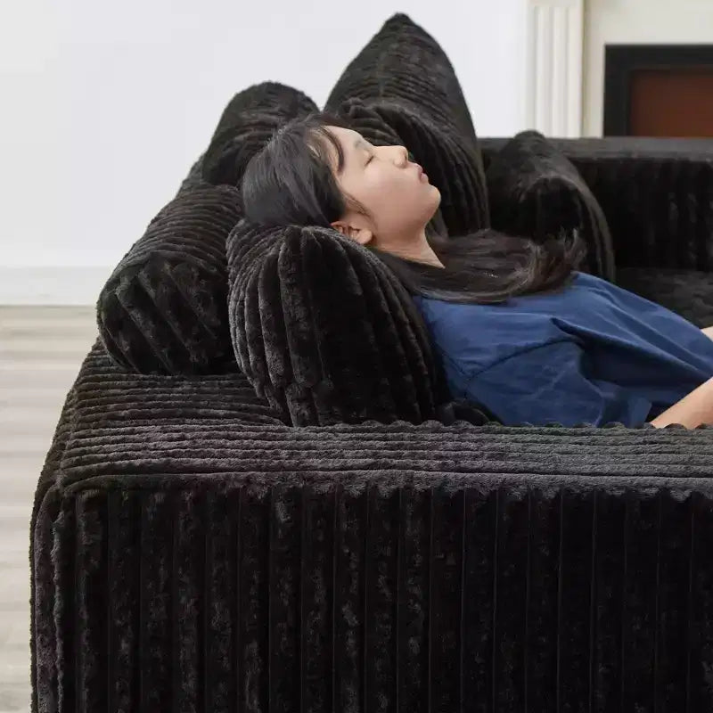 Chaise longue surdimensionnée 87 : aucun assemblage requis, causeuse en peluche nuage avec 2 repose-pieds amovibles - Canapé-lit moderne et moelleux pour le salon et la chambre à coucher