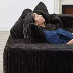 Chaise longue surdimensionnée 87 : aucun assemblage requis, causeuse en peluche nuage avec 2 repose-pieds amovibles - Canapé-lit moderne et moelleux pour le salon et la chambre à coucher