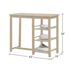 Ensemble de salle à manger 3 pièces en bois hauteur comptoir Simple Relax, couleur Buttermilk