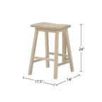 Ensemble de salle à manger 3 pièces en bois hauteur comptoir Simple Relax, couleur Buttermilk
