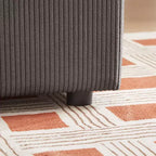 Canapé convertible et modulable 3-en-1 avec 4 compartiments de rangement pour salon - Côtelé avec 4 oreillers