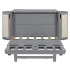 Lit Escamotable Whisen Full avec Rangement Caché et Design Tressé Moderne