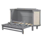 Lit Escamotable Whisen Full avec Rangement Caché et Design Tressé Moderne