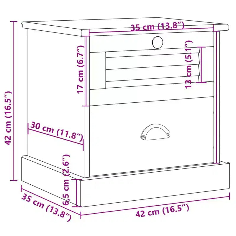 vidaXL Table de chevet Table d'appoint Rangement Bois de pin massif
