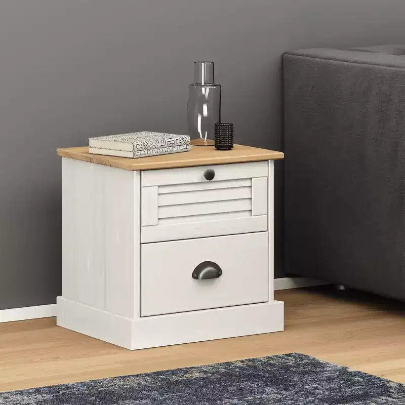 vidaXL Table de chevet Table d'appoint Rangement Bois de pin massif