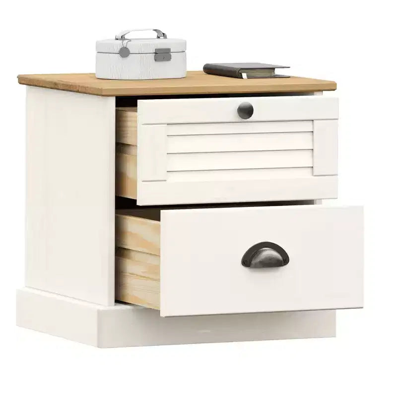 vidaXL Table de chevet Table d'appoint Rangement Bois de pin massif