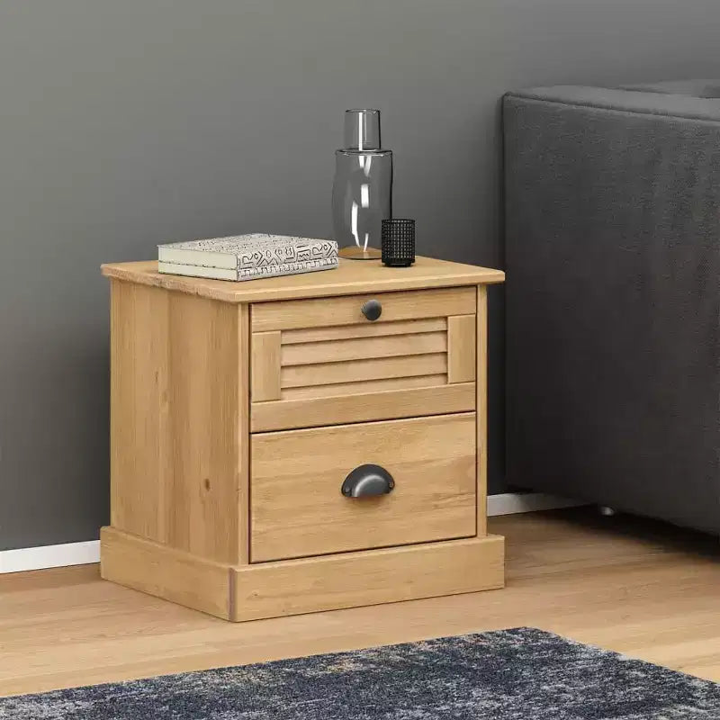 vidaXL Table de chevet Table d'appoint Rangement Bois de pin massif