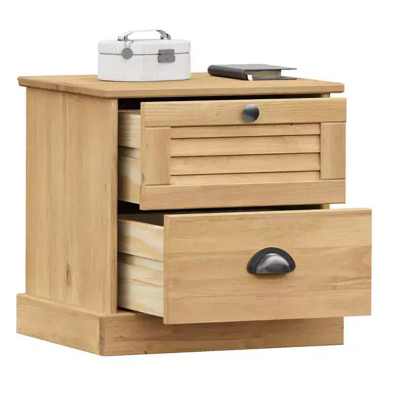 vidaXL Table de chevet Table d'appoint Rangement Bois de pin massif