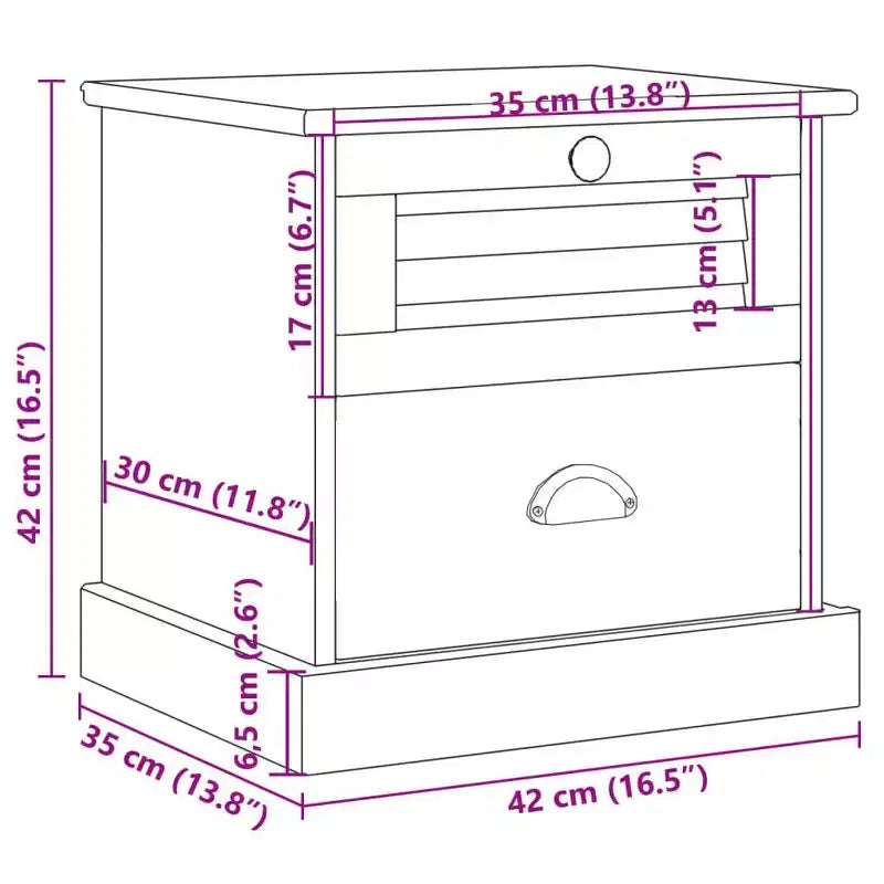 vidaXL Table de chevet Table d'appoint Rangement Bois de pin massif