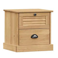 vidaXL Bedside Cabinet End Table Storage Solid Wood Pine