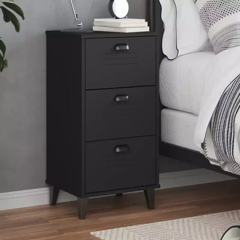 vidaXL Table de chevet Meuble d'appoint de chambre à coucher Pin massif