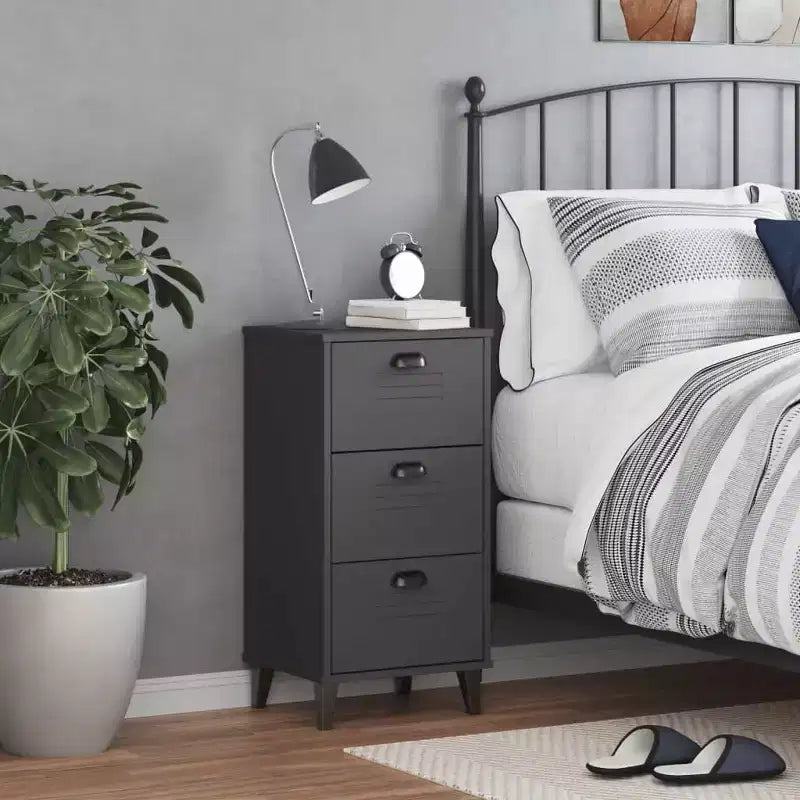 vidaXL Table de chevet Meuble d'appoint de chambre à coucher Pin massif