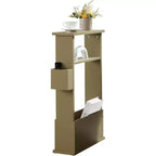 Table d'appoint étroite Kings Brand Furniture avec étagère de rangement - Table d'appoint moderne et mince pour canapé, Table de chevet avec porte-revues et télécommandes