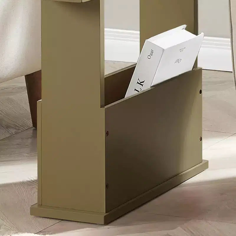 Table d'appoint étroite Kings Brand Furniture avec étagère de rangement - Table d'appoint moderne et mince pour canapé, Table de chevet avec porte-revues et télécommandes